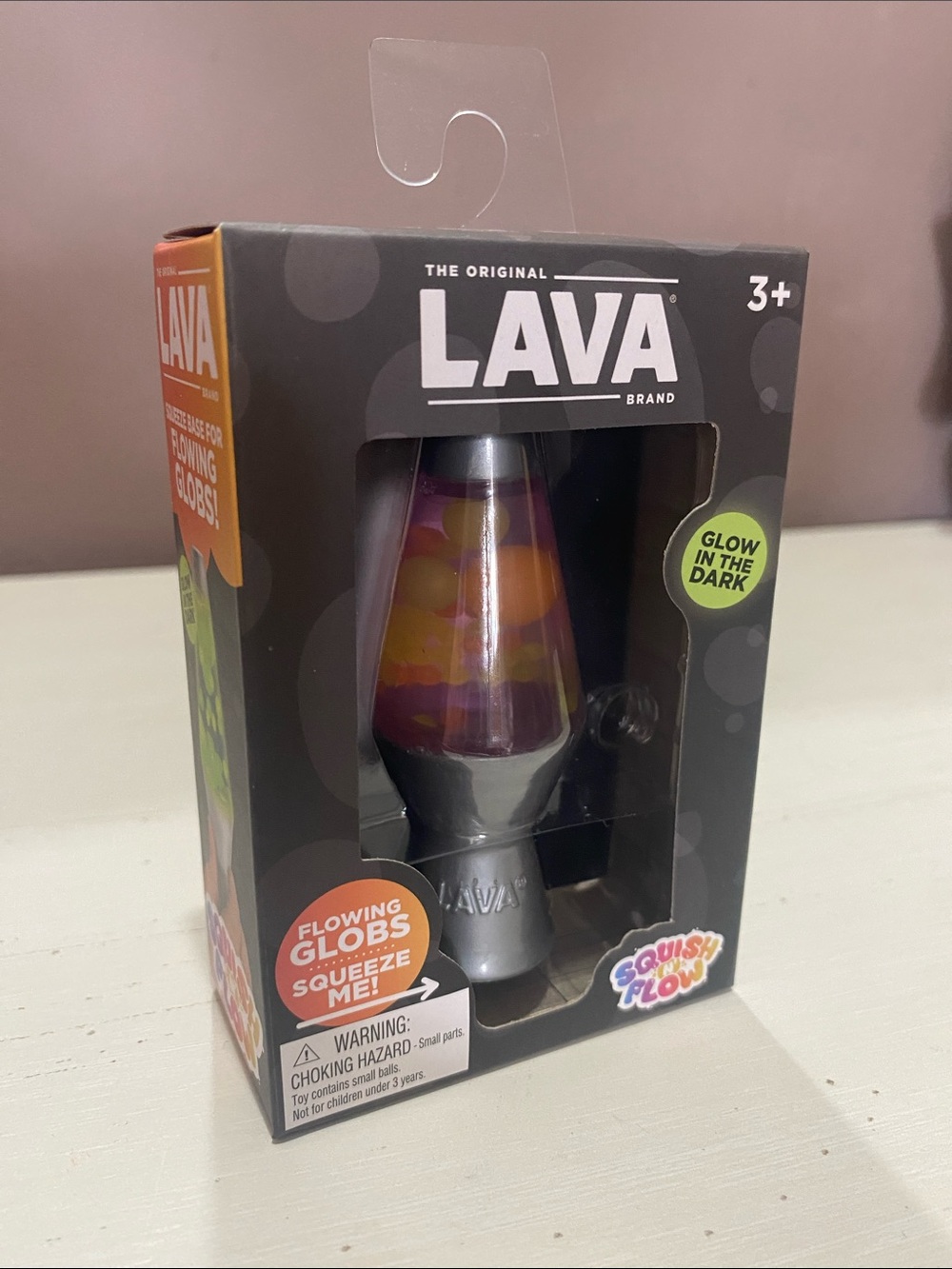 LAVA - Squishy Glow-in-the-Dark Lava Lamp in Purple & Yellow